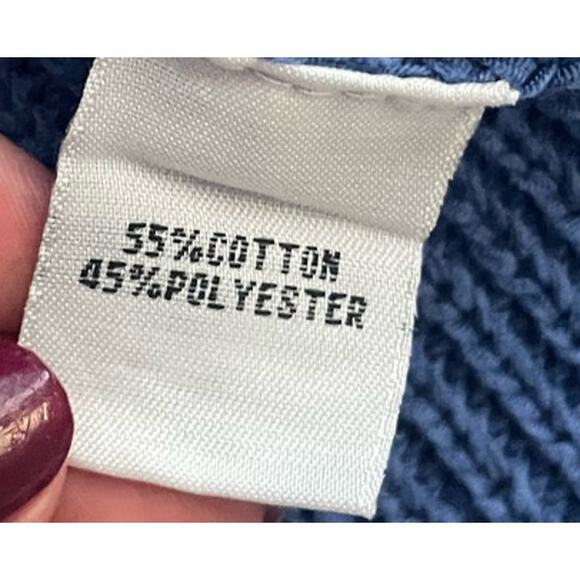 Kenneth Cole Cotton Blend Open Front Shawl Collar Short Sleeve Cardigan Blue 2X - Picture 4 of 4